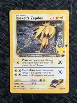 Pokemon TCG Rocket’s Zapdos 15/132 Celebrations:Classic collection (English) -NM - Image 3