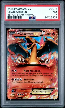 2014 POKEMON XY BLACK STAR PROMO CHARIZARD EX #XY17 PSA 7 NM #130126375 - Image 1