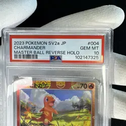 PSA 10 Charmander Master Ball Reverse Holo 004/165 JP Pokemon SV2a - Image 3