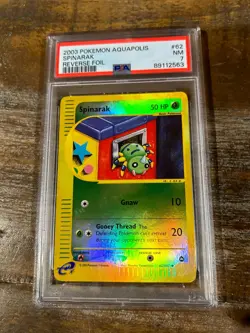 POKEMON 2003 Aquapolis SPINARAK Reverse Foil #62 PSA 7 Near Mint RARE - Image 1