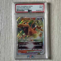 2022 Pokemon Charizard Vstar Brilliant Stars Psa 9 - Image 1