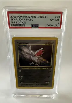 2000 POKEMON NEO GENESIS #13 SKARMORY HOLO PSA 8 FIRST EDITION - Image 1