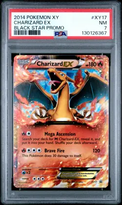 2014 POKEMON XY BLACK STAR PROMO CHARIZARD EX #XY17 PSA 7 NM #130126367 - Image 1