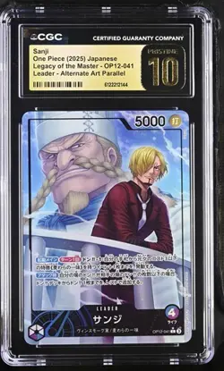 ✨✨ CGC 10 Pristine One Piece Sanji OP12-041 Leader Alternate Art Parallel Jpn - Image 1