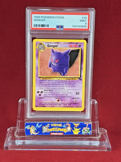 1999 Pokemon Fossil GENGAR #20 Card Freshly Graded PSA 9 - Image 1