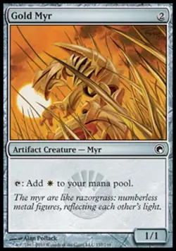 Gold Myr - Light Play MTG Scars of Mirrodin - Image 1
