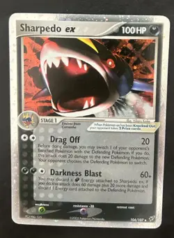 Pokemon Sharpedo ex EX Deoxys Ultra Rare Holo 104/107 100HP Card - Image 1