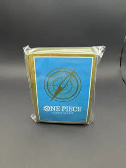 One Piece Card Game Official Bandai Sleeves Blue Gold Japanese Exclusive 70ct - Image 1
