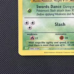 Pokemon Classic Collection Scyther Card CLV 006/034 NM/M Condition - Image 5