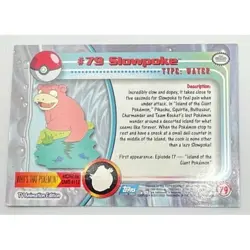 Slowpoke Pokemon Card Topps #79 TV Animation Edition Series Blue Logo - Image 2
