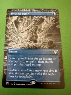 Mystical Tutor Borderless Dominaria Remastered Rare Blue Instant Reg MTG 421 NM - Image 1