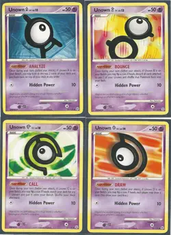ALL 4 UNOWN A,B,C,D #65/130 -68/130-DIAMOND & PEARL Pokemon -2007 RELEASE NM/M - Image 1