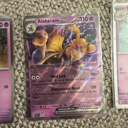 Pokemon 151 Alakazam EX Collection Promo Cards Set SVP 050 Abra 063 Kadabra 064 - Image 3