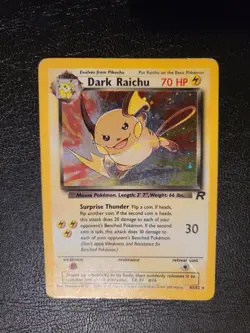Pokemon Dark Raichu TCG Team Rocket Holo Card 83/82 Unlimited Secret Rare - Image 1