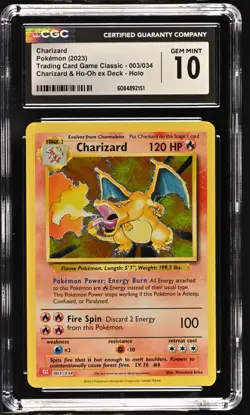Charizard 003/034 Classic Collection Holo CGC Graded 10 English Pokemon TCG - Image 1