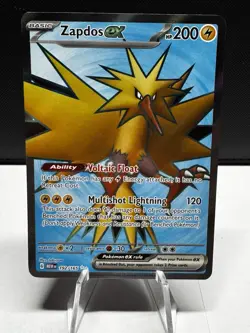 Pokemon TCG Zapdos EX Full Art Ultra Rare 192/165 Scarlet & Violet 151 - Image 1