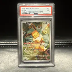 Pokemon Eevee Prismatic Evolutions ETB Illustration Rare Promo SVP EN 173 PSA 9 - Image 1