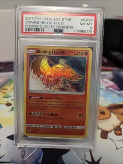 2017 POKEMON SM BLACK STAR PROMO #SM70 SHINING HO-OH-HOLO PSA 8 - Image 1