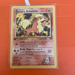 Pokemon TCG Blaine's Growlithe 62/132 1st Edition Gym Challenge Common WOTC - Image 1