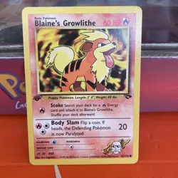 Pokemon TCG Blaine's Growlithe 62/132 1st Edition Gym Challenge Common WOTC - Image 3
