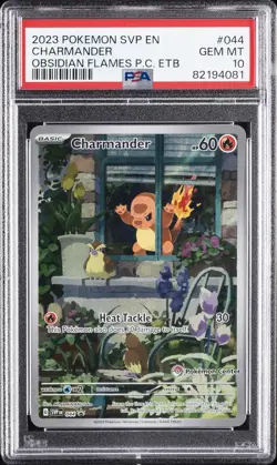 2023 POKEMON OBSIDIAN FLAMES POKEMON CENTER ETB PROMO SVP #044 CHARMANDER PSA 10 - Image 1