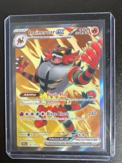 Pokemon TCG Incineroar EX Full Art Holo Ultra Rare 187/162 SV05: Temporal Forces - Image 1