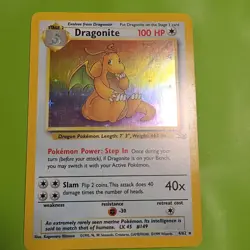 Pokemon TCG Dragonite Fossil 4/62 Holo Rare Unlimited English 1999 - Image 1