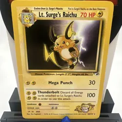 Pokemon TCG Lt. Surge's Raichu 28/132 Non-Holo Rare Unlimited MP - Image 2