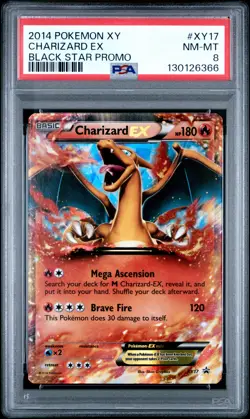 2014 POKEMON XY BLACK STAR PROMO CHARIZARD EX #XY17 PSA 8 NM #130126366 - Image 1