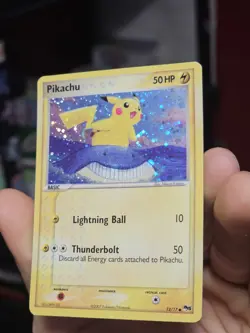 Pokemon TCG Pikachu 12/17 PopSeries 5 Holo Bleed Inverted Back Error W/Swirl MP - Image 1