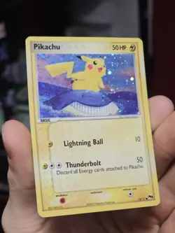 Pokemon TCG Pikachu 12/17 PopSeries 5 Holo Bleed Inverted Back Error W/Swirl MP - Image 2