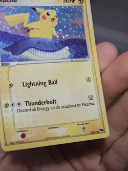 Pokemon TCG Pikachu 12/17 PopSeries 5 Holo Bleed Inverted Back Error W/Swirl MP - Image 4