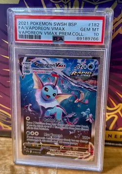 Pokemon Vaporeon VMAX SWSH182 Promo Full Art Holo PSA 10 Sword & Shield English - Image 1