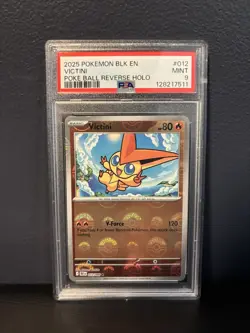 Victini Poke Ball Pattern Promo 012/086 Pokemon Black Bolt & White Flare PSA 9 - Image 1