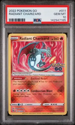 2022 POKEMON GO #011 RADIANT CHARIZARD PSA 10 - Image 1