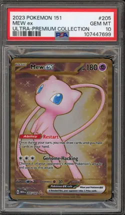 Pokemon Mew ex 151 Ultra-Premium Coll. Gold Metal Promo #205 PSA 10 Gem Mint - Image 1