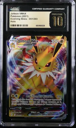 2021 POKEMON SWORD & SHIELD EVOLVING SKIES #051 JOLTEON VMAX CGC 10 PRISTINE - Image 1