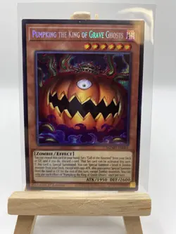 Yugioh! Pumpking the King of Grave Ghosts MZMU-EN001 Secret Rare 1st Ed NM - Image 1