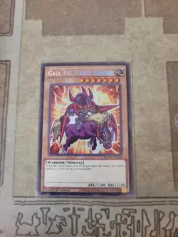 YUGIOH GAIA THE FIERCE KNIGHT MZMU-EN058 SECRET 1ST ED NM CHIBI - Image 1