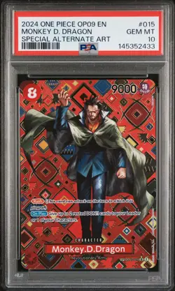 2024 ONE PIECE OP09015 MONKEY D. DRAGON SPECIAL ALT ART PSA 10 - Image 1
