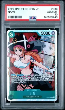 Nami (JP) - One Piece: Paramount War - OP02-036 - SR - PSA 10 GEM MT - Image 1