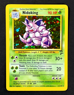 2000 Pokemon NIDOKING Base Set 2 Edition COSMOS HOLO Foil Rare Card 11/130 WotC - Image 1