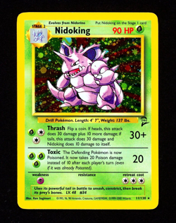 2000 Pokemon NIDOKING Base Set 2 Edition COSMOS HOLO Foil Rare Card 11/130 WotC - Image 2