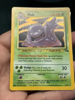 Pokemon TCG Fossil Unlimited Muk Holo Rare TCG Card 13/62- MP - Image 2