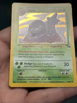 Pokemon TCG Fossil Unlimited Muk Holo Rare TCG Card 13/62- MP - Image 3