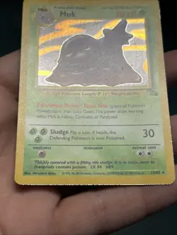 Pokemon TCG Fossil Unlimited Muk Holo Rare TCG Card 13/62- MP - Image 4