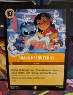 Disney Lorcana Ohana Means Family Action Card Stitch & Lilo 32/204 Non Foil - Image 1