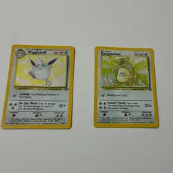 Pokemon 2 Card Lot Jungle Holo Wigglytuff 16/64 & Kangaskhan 5/64 1999 READ - Image 1