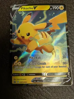 Pikachu V SWSH063 SWSH Black Star Promo Holo Pokemon Card Near Mint - Image 1