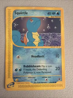 Squirtle #132/165 2002 Pokemon Card Expedition Set LP Non Holo - Image 1